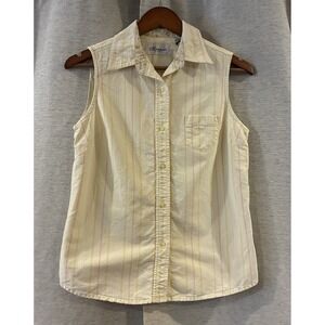 Vintage Striped Classic Blues‎ Button Up Vest Cottagecore 90s Size Small